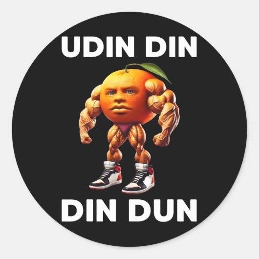 Sticker Rond Udin Din Din Dun Italien Brainrot Meme Udindind (Devant)