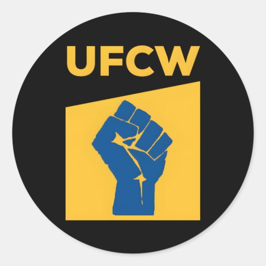 Sticker Rond Ufcw Résiste À La Frappe De Poing (Devant)