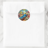 Sticker Rond Ufo Alien Sci-fi Retro Comics (Sac)