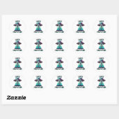Sticker Rond UFO Hunter | Ai Art avec UFO et Alien (Feuille)