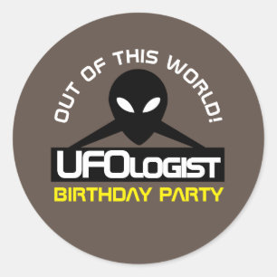 Sticker Rond UFOlogist Party, Anniversaire