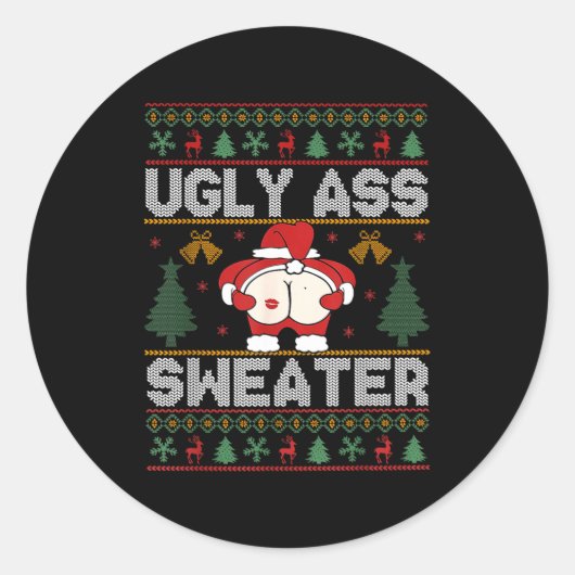 Sticker Rond Ugly Sweater Christmas  (Devant)