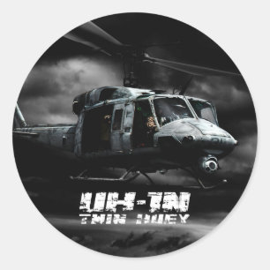 Sticker Rond UH-1N Twin Huey