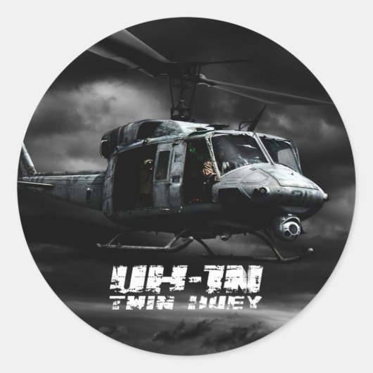 Sticker Rond UH-1N Twin Huey (Devant)
