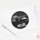 Sticker Rond UH-1N Twin Huey (Enveloppe)