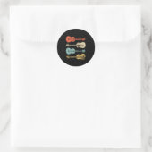 Sticker Rond Uke hawaïen Ukulele Colorée Eapple (Sac)