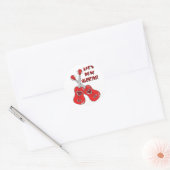 Sticker Rond Uke n'est pas mon coeur de Valentine ukulele (Enveloppe)