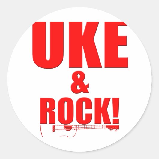 Sticker Rond Uke & Rock (Devant)