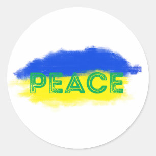 Sticker Rond Ukraine bleue et jaune Inspirations Paix pas de gu