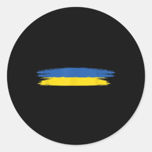 Sticker Rond Ukraine Drapeau Avec Couleurs Bleu Et Jaune _ Pas