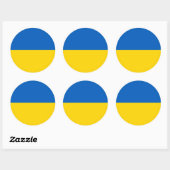 Sticker Rond Ukraine Drapeau bleu jaune Solidarité ukrainienne (Feuille)