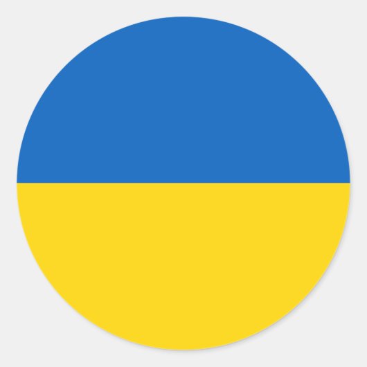 Sticker Rond Ukraine Drapeau bleu Jaune Soutien ukrainien (Devant)