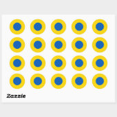 Sticker Rond Ukraine drapeau pays symbole rond rond rond rond c (Feuille)