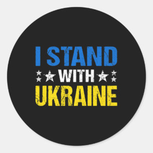 Sticker Rond Ukraine Drapeau rétro ukrainien Vintage Femmes Pat