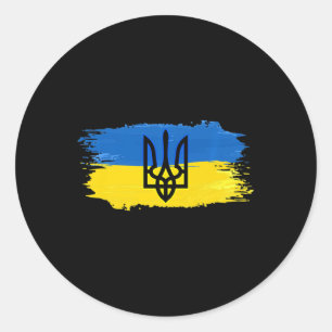 Sticker Rond Ukraine Drapeau soutien Aimer Ukraine Fierté
