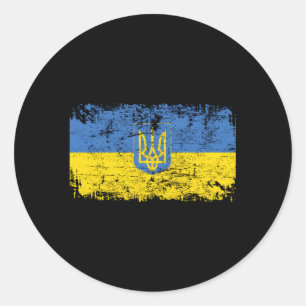 Sticker Rond Ukraine Drapeau Ukraine