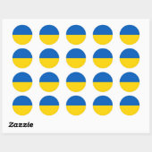 Sticker Rond Ukraine - Drapeau ukrainien (Feuille)