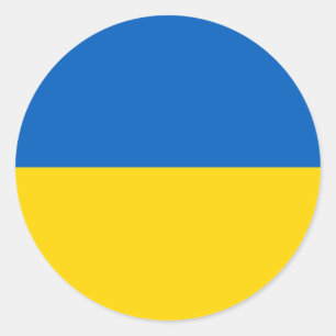 Sticker Rond Ukraine - Drapeau ukrainien
