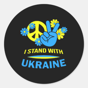 Sticker Rond Ukraine Drapeau Ukrainien Paix En Ukraine Je Suis