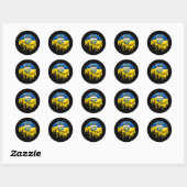 Sticker Rond Ukraine lips pride root flag (Feuille)
