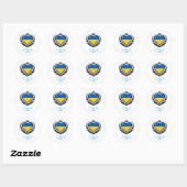 Sticker Rond Ukraine Mariage de coeur couple (Feuille)