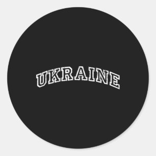 Sticker Rond Ukraine Minimaliste Inspiré Vintage Rétro Varsity
