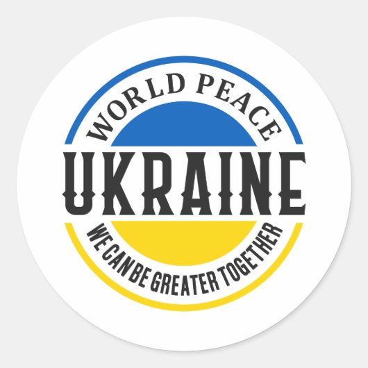 Sticker Rond Ukraine Russie Guerre Liberté Paix (Devant)