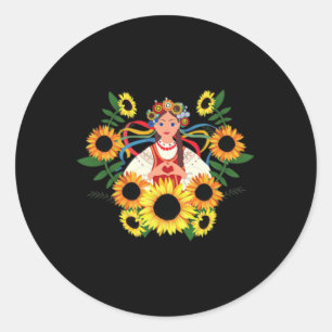 Sticker Rond Ukraine Soutien Ukrainien Ukraine Je Suis Avec Ukr