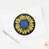 Sticker Rond Ukraine Sunflower Solidarité ukrainienne (Enveloppe)