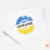 Sticker Rond Ukraine Sunflower Soutien Solidarité Ukraine (Enveloppe)