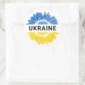 Sticker Rond Ukraine Sunflower Soutien Solidarité Ukraine (Sac)