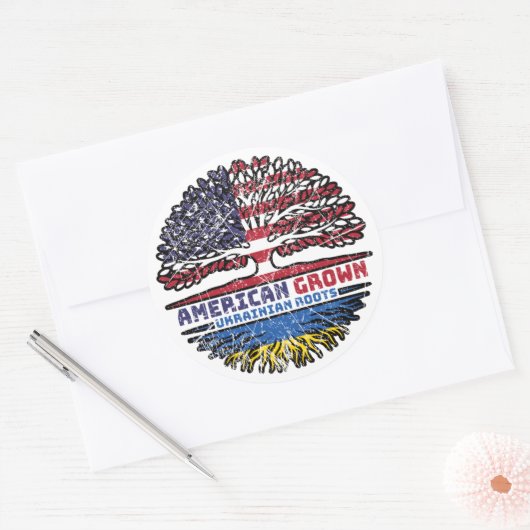 Sticker Rond Ukraine Ukrainian (Enveloppe)