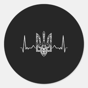 Sticker Rond Ukraine Ukrainiens Kiev Trysub Drapeau