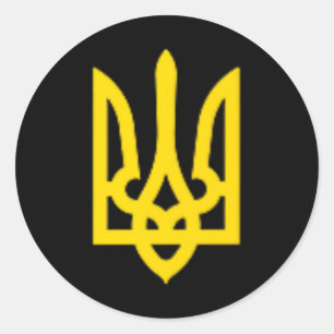 Sticker Rond Ukraine Zelensky Trident ukrainien Armoiries Ze