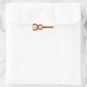 Sticker Rond Ukulele et hibiscus blanc (Sac)