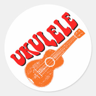 Sticker Rond Ukulele Texte Super