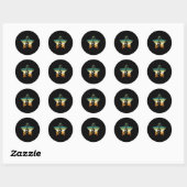 Sticker Rond Ukulele Vintage (Feuille)