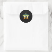 Sticker Rond Ukulele Vintage (Sac)