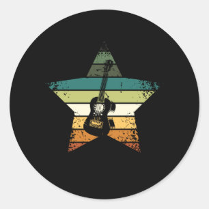 Sticker Rond Ukulele Vintage