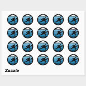 Sticker Rond Ultimate Frisbee Rétro Disc Golf (Feuille)