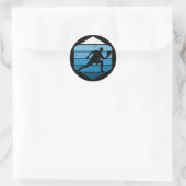 Sticker Rond Ultimate Frisbee Rétro Disc Golf (Sac)