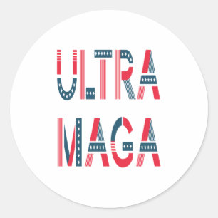 Sticker Rond Ultra MAGA Trump Patriote Républicain Conservateur