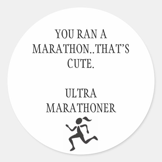 Sticker Rond Ultra Marathon (Devant)