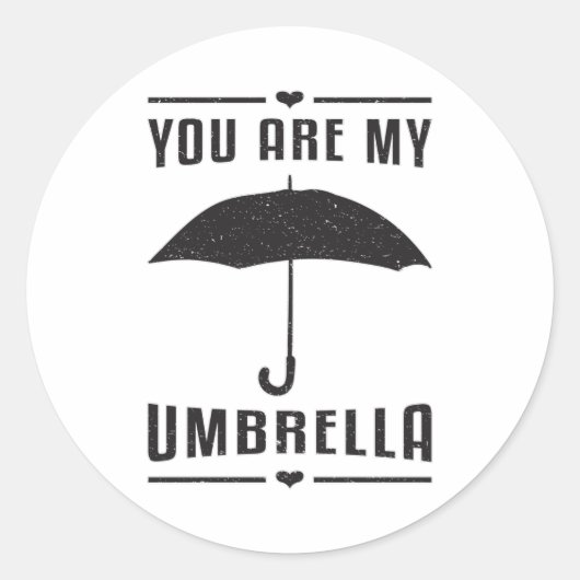 Sticker Rond Umbrella Cloud Météo Raindrop Pluie Idée cadeau (Devant)