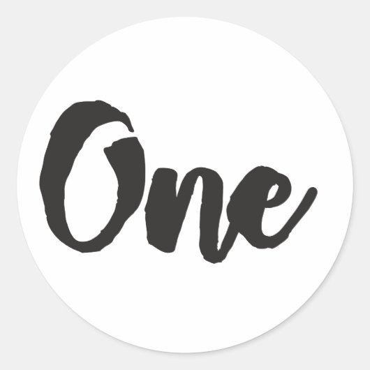 Sticker Rond Un 1er anniversaire Art Premier anniversaire Mon 1 (Devant)