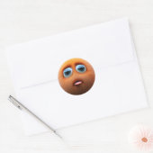 Sticker Rond Un adorable personnage de bal orange flou (Enveloppe)