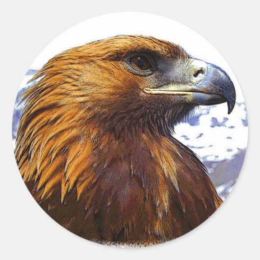 Sticker Rond Un aigle d'or (Devant)