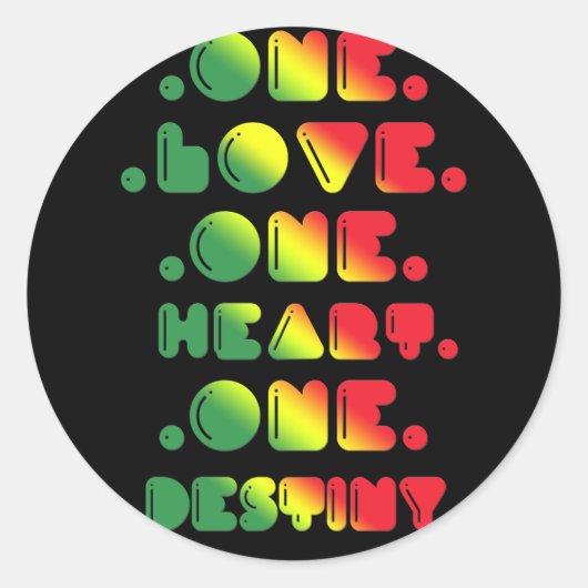 STICKER ROND UN AMOUR, UN COEUR, UN DESTIN. (Devant)