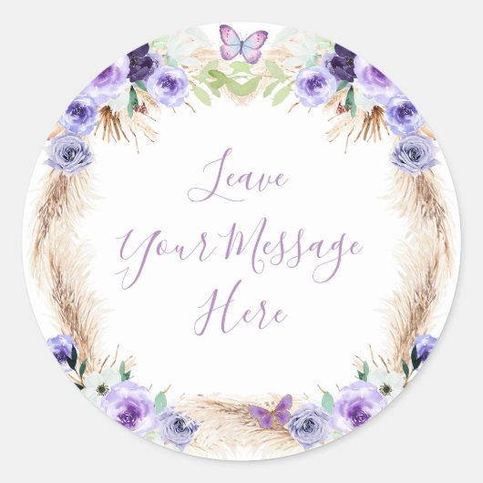 Sticker Rond Un an Fluttered Butterfly Aimer votre message (Devant)