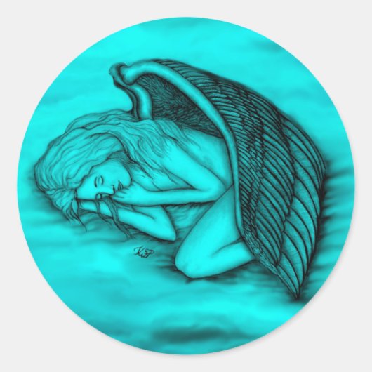 Sticker Rond Un ange endormi (Devant)